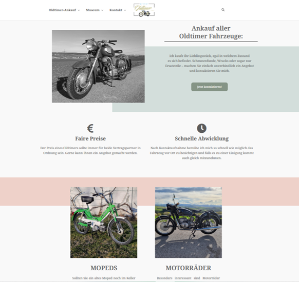 Die Website eines Freundes, über Oldtimer.